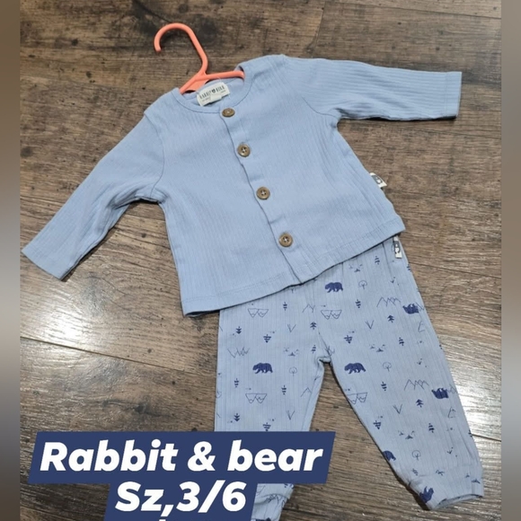 Rabbit & bear baby boy outfit sz 3/6 months - Picture 1 of 2